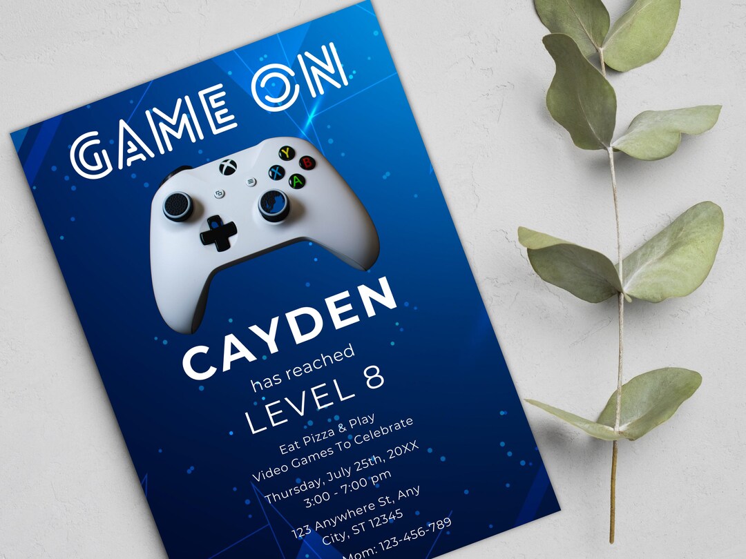 Editable Video Game Birthday Invitation, Gamer Party, 5x7 Canva ...