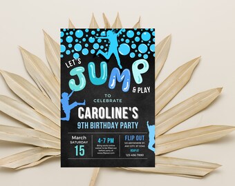 Editable Jump Birthday Invitation Template, Bounce House Party (Instant Download)