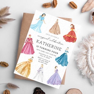 Little Princess Birthday Invitation, Princess Birthday Invite, Printable Girl Birthday Invitation, Kids Birthday invite, Instant Download