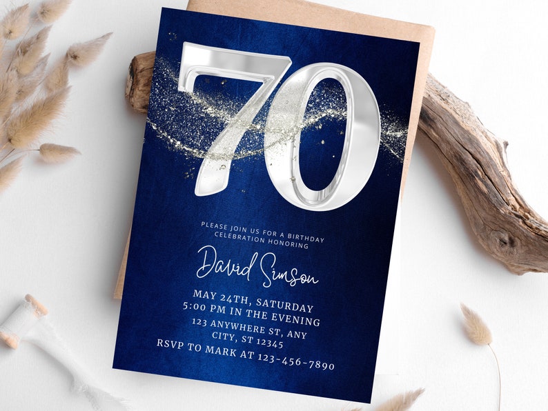 70th Birthday Invitation Template, 70th Birthday Invitation Template