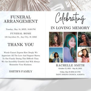 Editable Funeral Program Template, Obituary Template For Women, Bi-Fold Obituary Template, Celebration Of Life Program, Funeral Memorial
