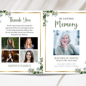 Editable Funeral Program Template, Obituary Template For Women, Bi-Fold Obituary Template, Celebration Of Life Program, Funeral Memorial