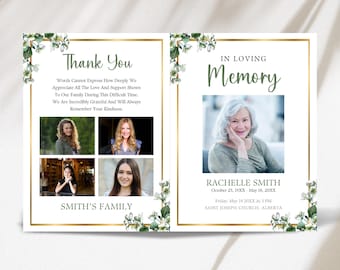 Editable Funeral Program Template, Celebration of Life (Digital Download)