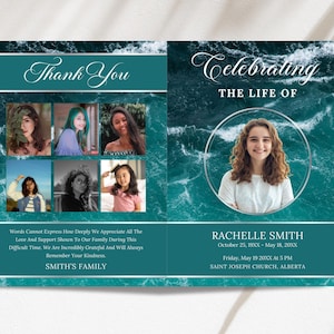 Editable Funeral Program Template, Obituary Template For Women, Bi-Fold Obituary Template, Celebration Of Life Program, Funeral Memorial