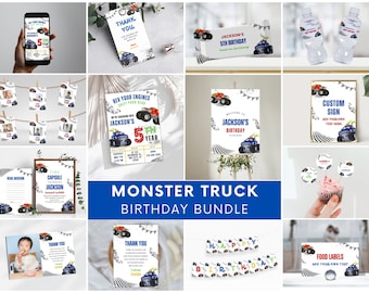 Monster Truck Birthday Party Decor Bundle (Digital Download)