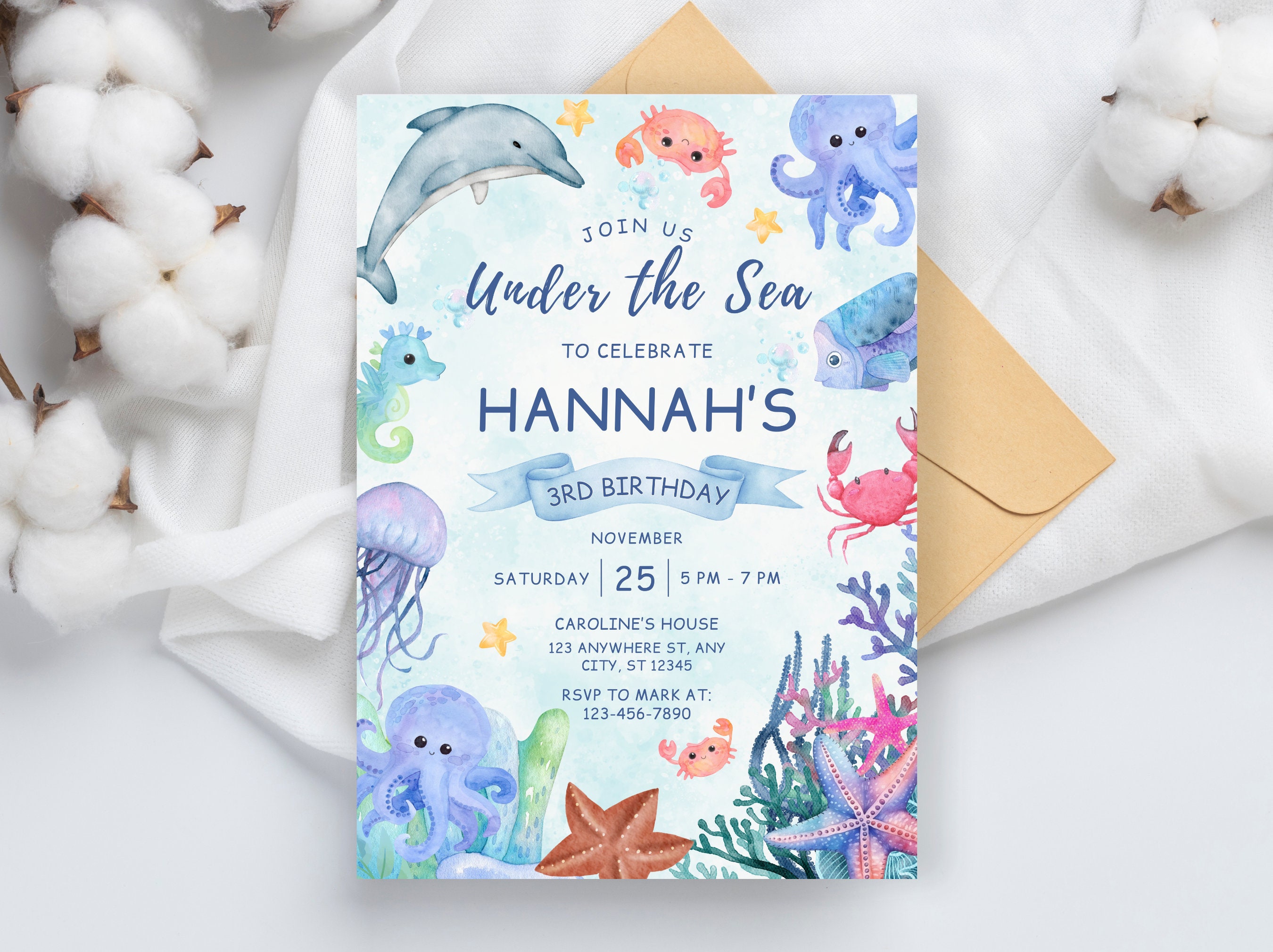 Sea Life Invitation 