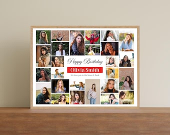 Bearbeitbare Geburtstags-Fotocollage: 26 Fotos (Digitaler Download)
