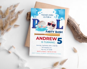 Editable Baseball Birthday Invitation, Sport Party Invite (Digital Download)
