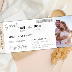 Editable Boarding Pass Canva Template, Printable Airline Ticket Surprise Trip, Customizable Plane Ticket Gift Card, Surprise Trip Canva