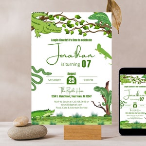 Editable Reptile Birthday Invitation Template, Reptile Birthday Party ...