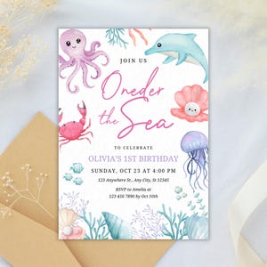Under The Sea Birthday Invitation Template, Editable Ocean Animals Party Invite, Magical Sea Life Invitation Template, Instant Download