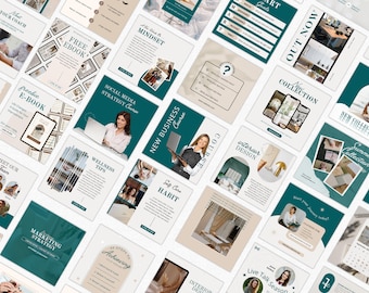 90+ Coach Instagram Post Templates, Editable Canva Design (Digital Download)