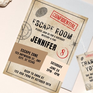Escape Room Birthday Invitation Template, Editable Escape Room Party Invite, Escape Room Party For Girls And Boys, Mystery Birthday Party
