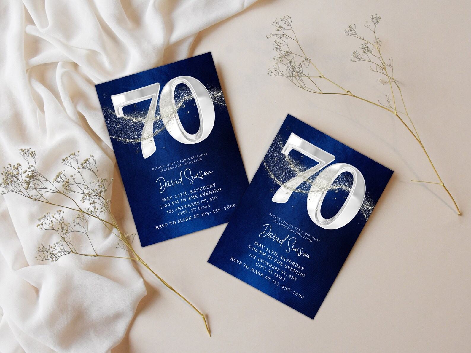 70th Birthday Invitation Template, 70th Birthday Invitation Template