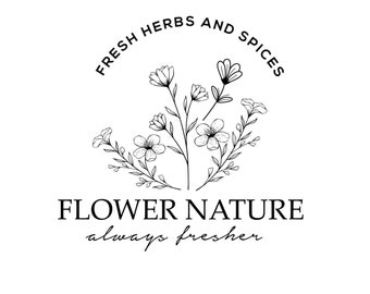 Diseño de logotipo floral, plantilla de logotipo, logotipo de borde floral.