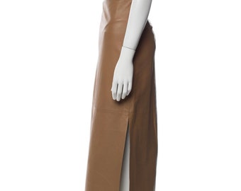 Brunello Cucinelli leather midi length skirt (tags on)