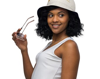 Reversible Stardust and Starlight Unisex Bucket Hat, Celestial Print