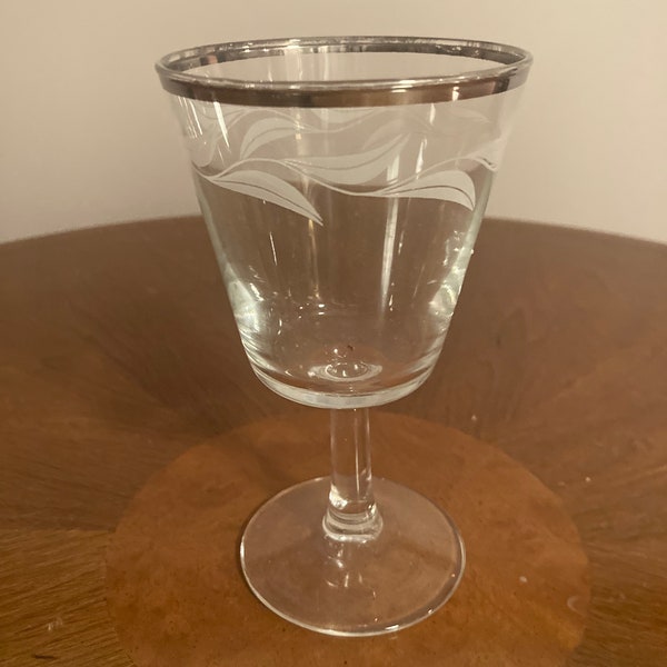 1950s Antique Silver Rimmed Drinking Glasses