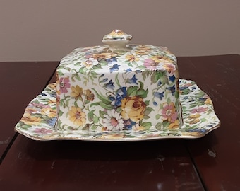 Vintage Royal Winton Inglaterra Chintz Ascot Mantequilla Plato