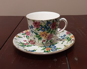 Vintage Royal Winton Chintz "Queen Anne" Copa y Platillo