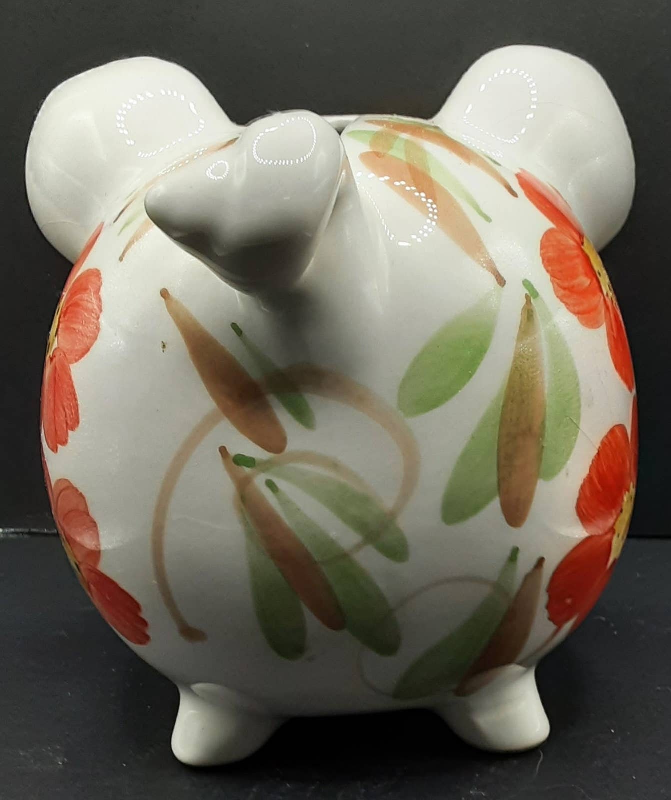 Personalized Piggy Bank Spring Flowers Handpainted Pastels