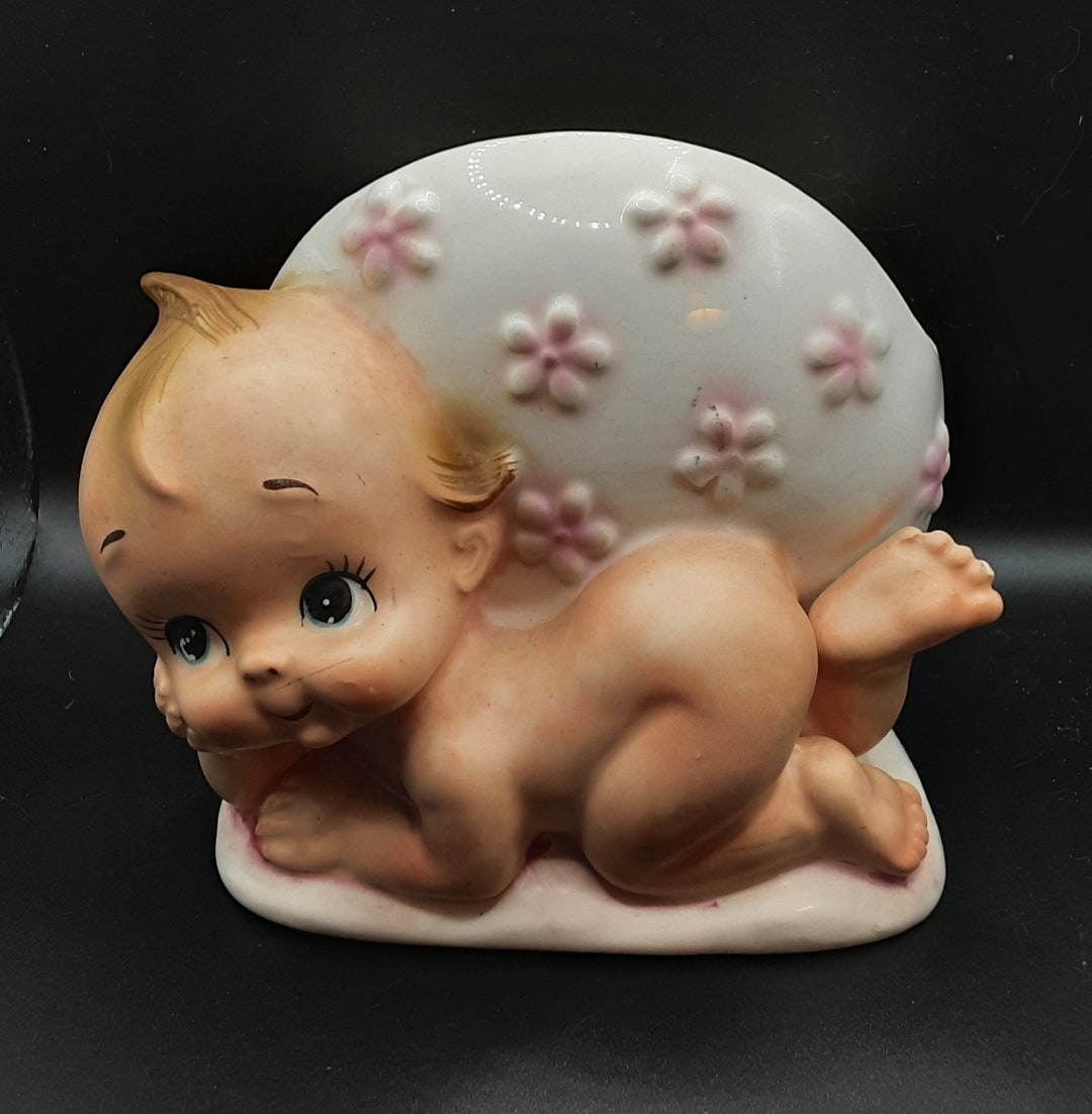 Vintage Lefton Kewpie Doll Planter Etsy