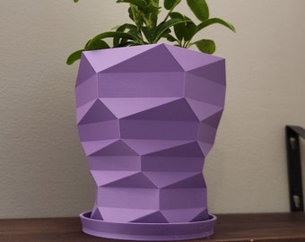3D-Printed Geometric Planter | Modern Low Poly Plant Pot | Succulent Holder | Unique Gift for Plant Lovers | Quirky Houseplant Pot