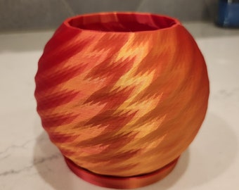 Retro Plant Pot | Colorful Trippy Planter | 3D Printed Indoor Container for Succulents | Quirky Gift for Gamers and Plant Lovers