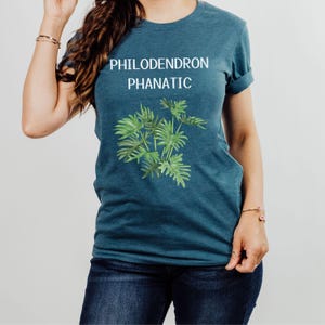 Houseplant Humor Tshirt - Bella Canvas 3001 in Heather Deep Teal