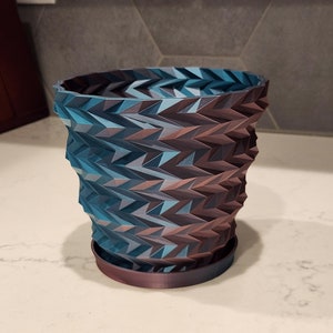Sweater Vest Planter in Teal and Coral