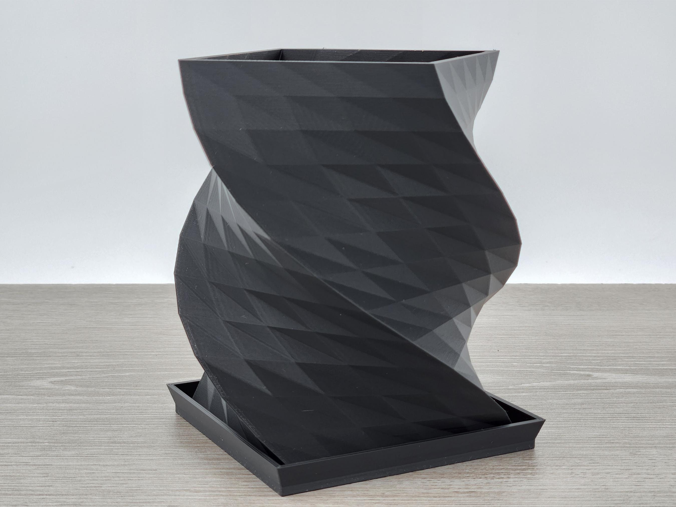 Modern Geometric 3D-Printed Planter | Unique Twist Design | Minimalist Indoor Decor | Custom Colors & Sizes | Succulent Gift Idea