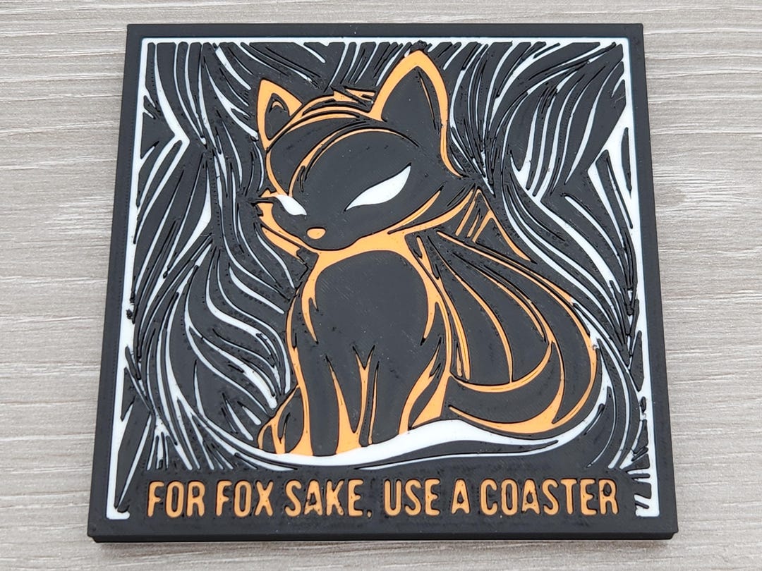 Funny Fox Coaster Set of 4 | for Fox Sake Use a Coaster | 3D Printed ...