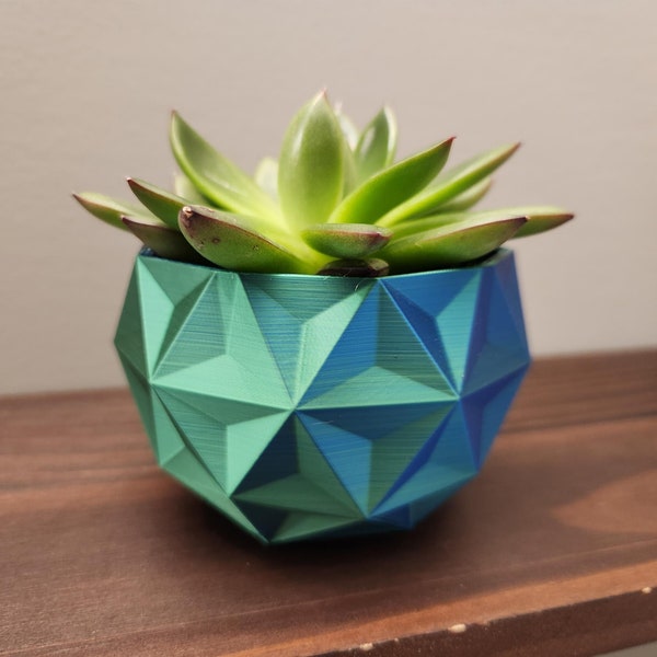 Two-Tone Seeing Stars Planter | 3D Printed Decorative Plant Pot for Home & Office | Celestial Indoor Container with Optional Drainage Holes