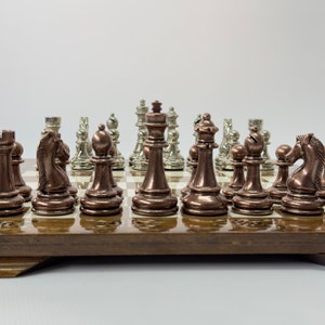 20.5 Inches Istanbul Chess Set Walnut - Mother of Pearl inlaid Chess B –  Craftsoy