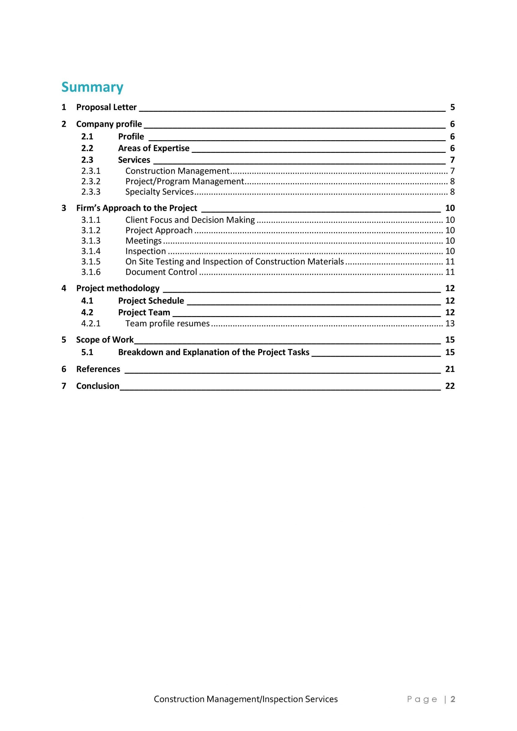 Construction Management and Inspection Services Proposal Template - Etsy