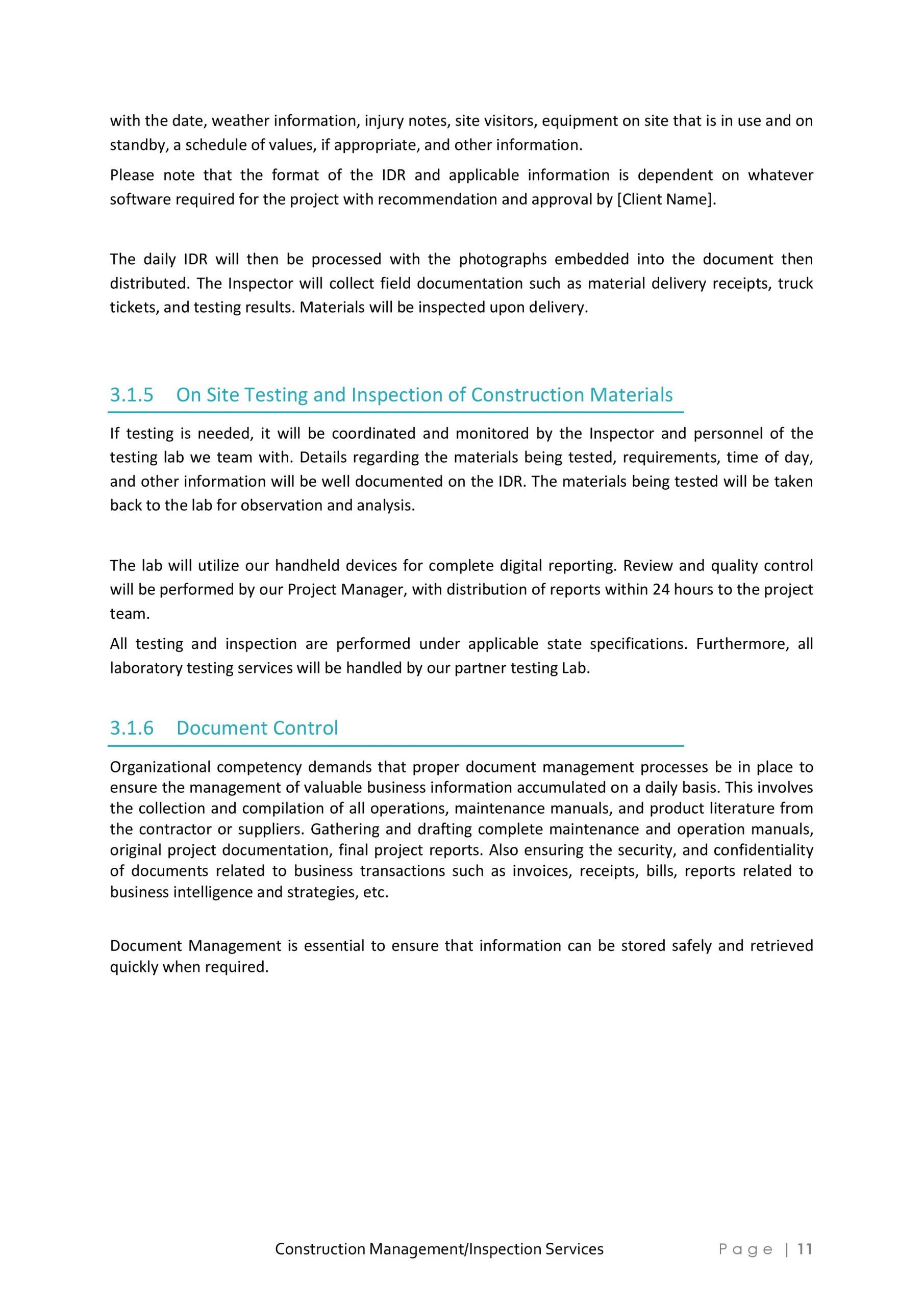 Construction Management and Inspection Services Proposal Template - Etsy