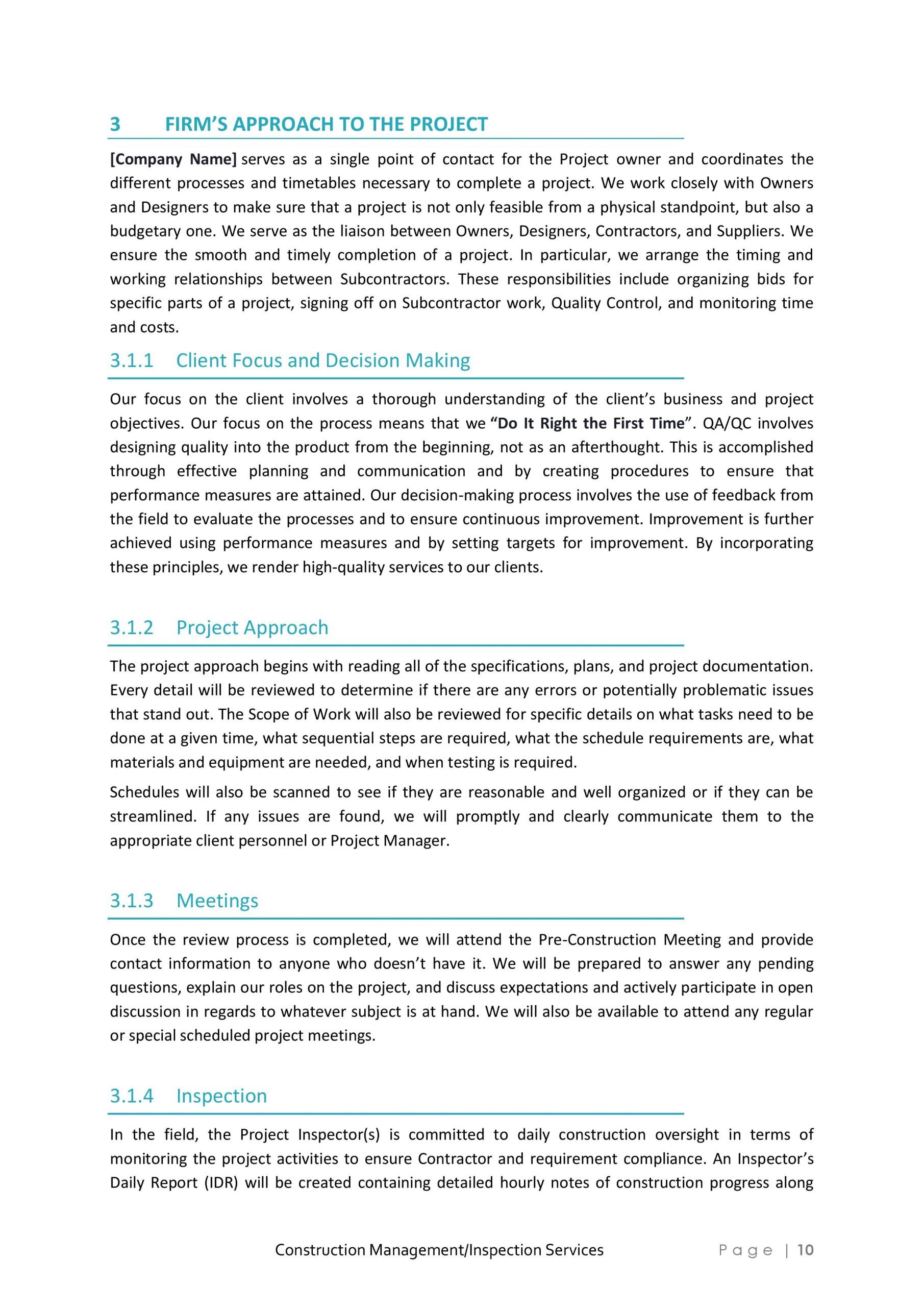Construction Management and Inspection Services Proposal Template - Etsy
