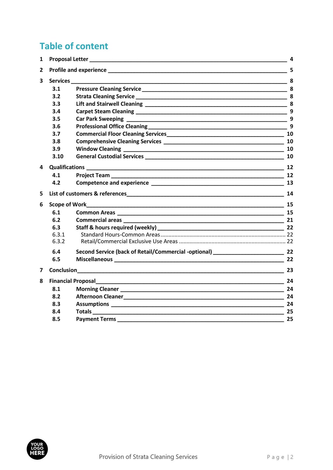Strata Cleaning Services Proposal Template - Etsy