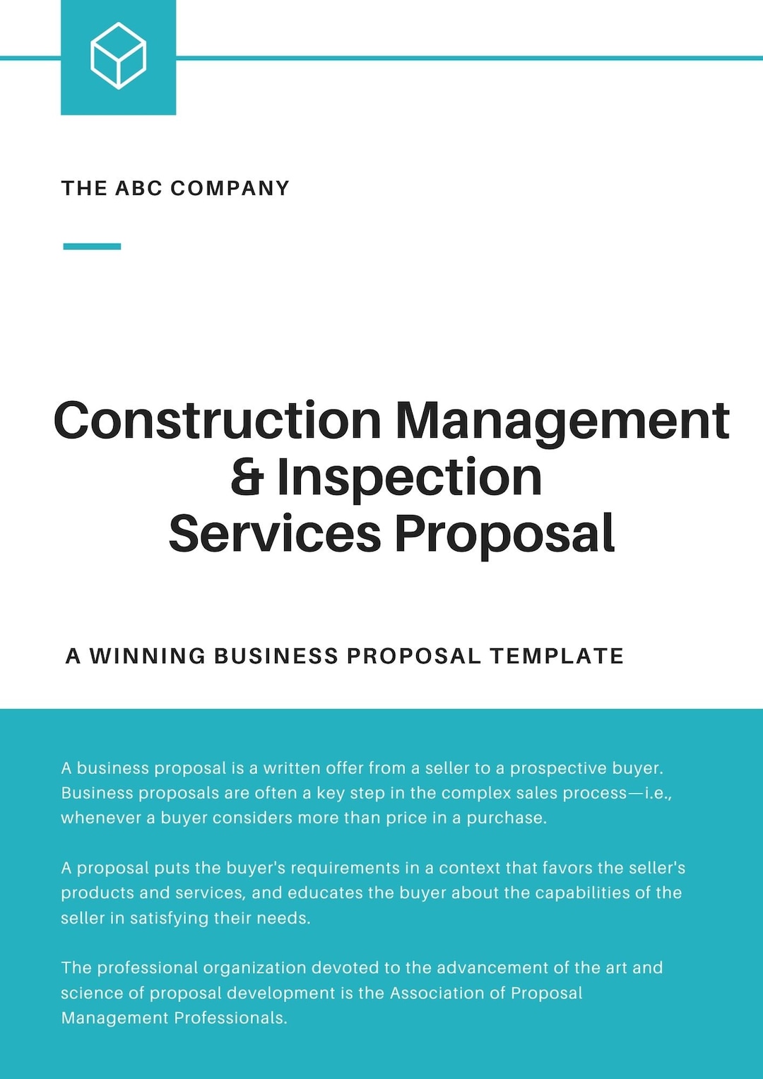 Construction Management and Inspection Services Proposal Template - Etsy