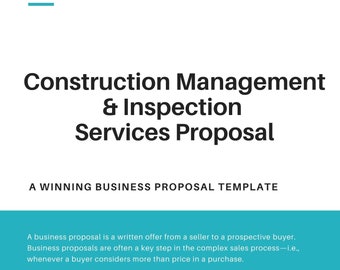 Construction Management and Inspection Services Proposal Template