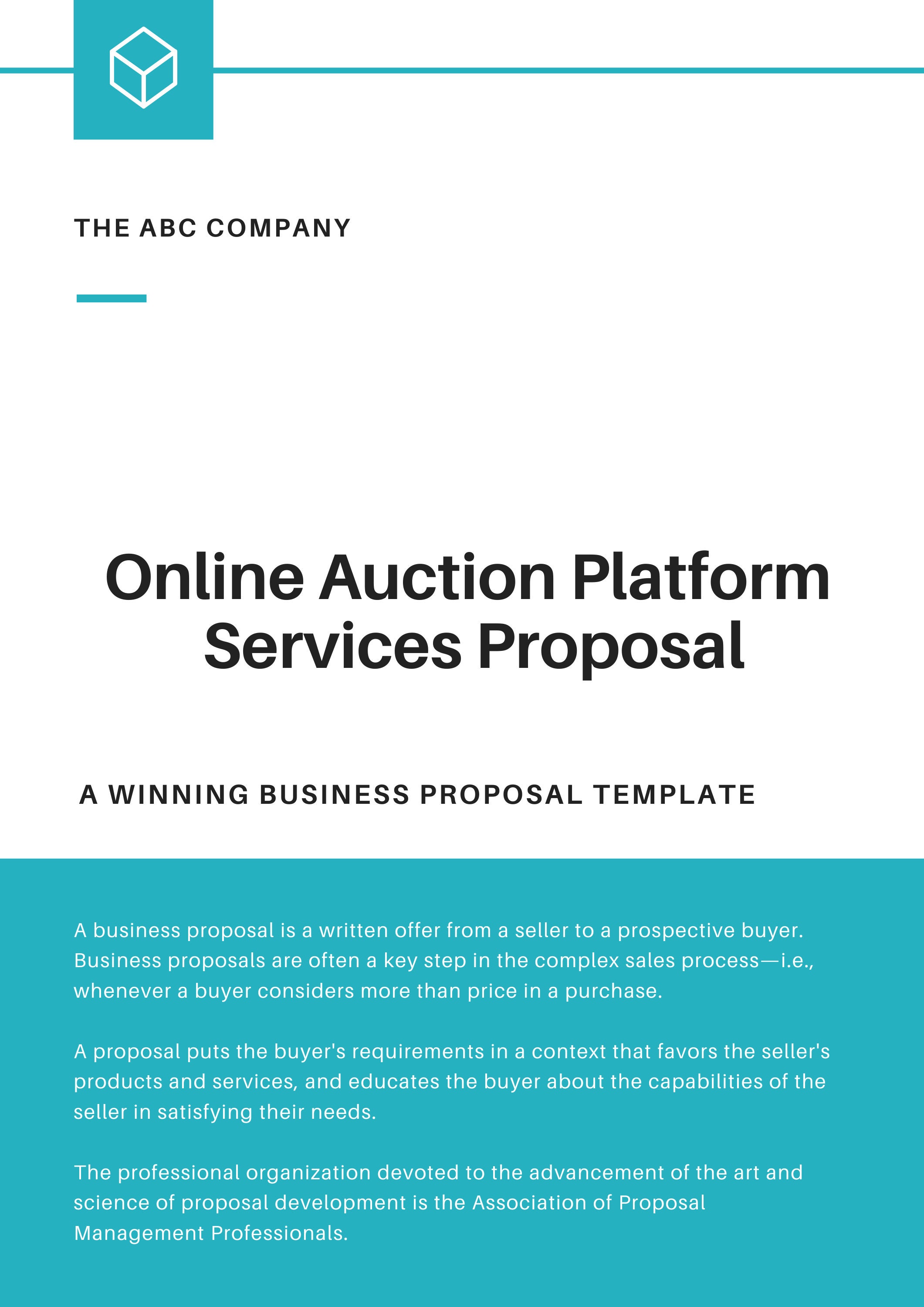 Auction Platform Description Business Proposal Template - Etsy, image size:2121x3000