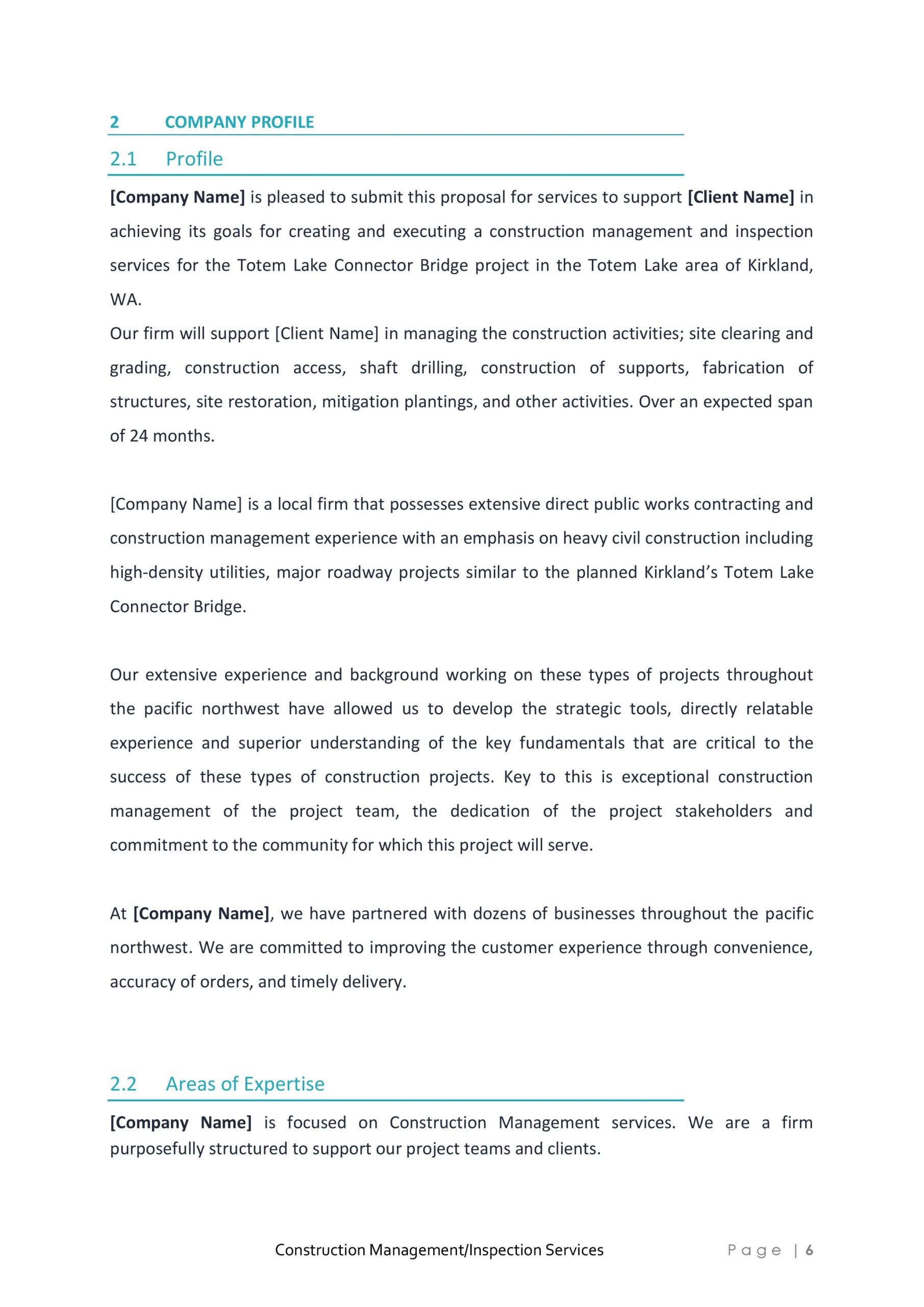 Construction Management and Inspection Services Proposal Template - Etsy