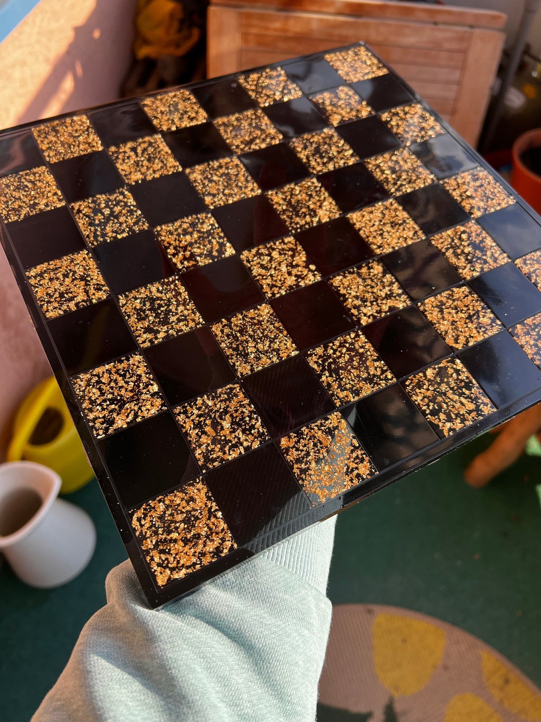 Chessboard Epoxy Resin Handmade Chessboard Customize Etsy