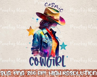 Cosmic Cowgirl, Cosmic Cowgirl Sublimation, Cowgirl Svg, Western Svg, Cowgirl, Cowboy, Country Western Svg, Retro Cowgirl
