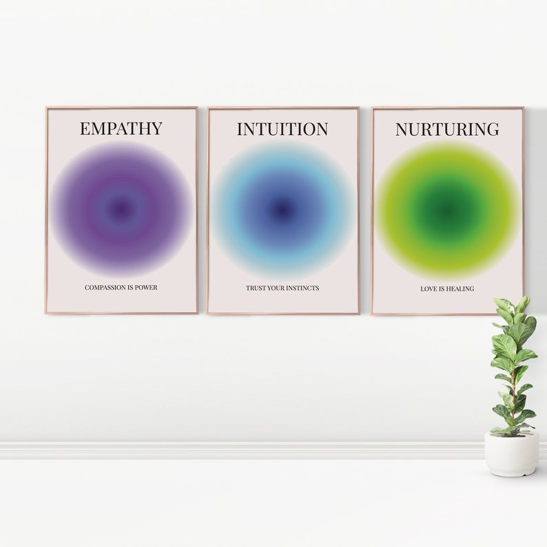 Empathy Intuition Nurturing Gradient Wall Art Poster Positive ...
