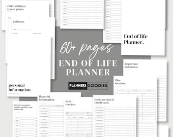 End of Life Planner Printable | Peace of mind planner | Estate Planning| Death Planner | Organizing Documents | Last Wishes Planner