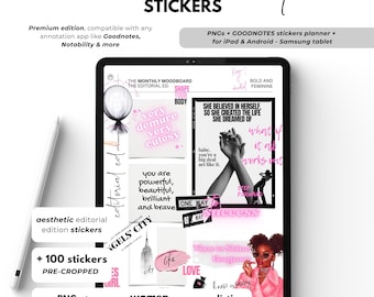 Precropped Digital Stickers for Goodnotes Aesthetic Planner Stickers Stickers PNG Journal Sticker Book Editorial Sticker PlannersGoodies
