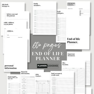 End of Life Planner Printable | Peace of mind planner | Estate Planning| Death Planner | Organizing Documents | Last Wishes Planner