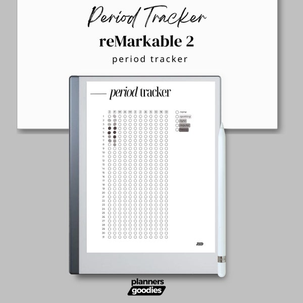 reMarkable 2 Templates Period Tracker reMarkable 2 Period Journal Self Care Tracker, reMarkable Tablet Planner Habit Tracker Period Calendar