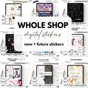Whole Shop Digital Stickers for Goodnotes Pre-cropped Stickers Stickers PNG for Samsung Notes Digital Stickers Entire Shop Bundle Sticker